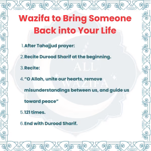 Powerful Wazifa for Someone to Come Back to You